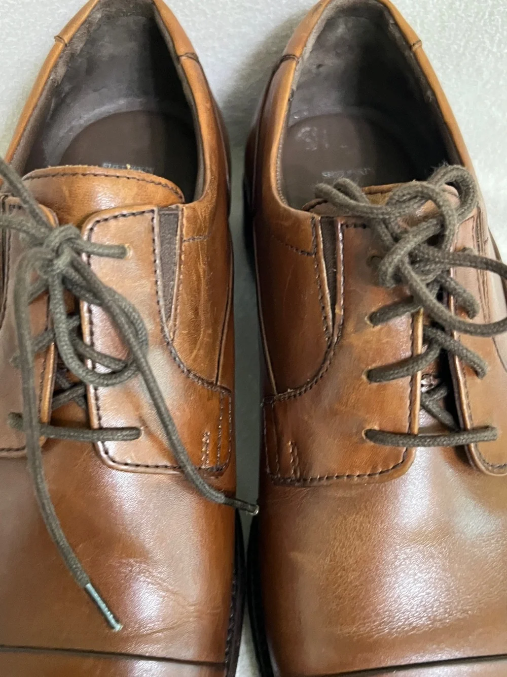 Johnston & Murphy Men’s Cap Toe Dress Shoes Cognac Brown 9.5 Wide